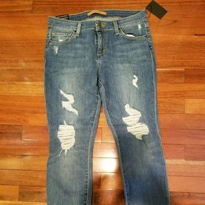 Joe's skinny ankle distressed jeans